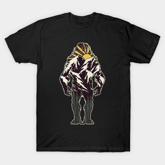 Bigfoot Mountains T-Shirt by Tesszero